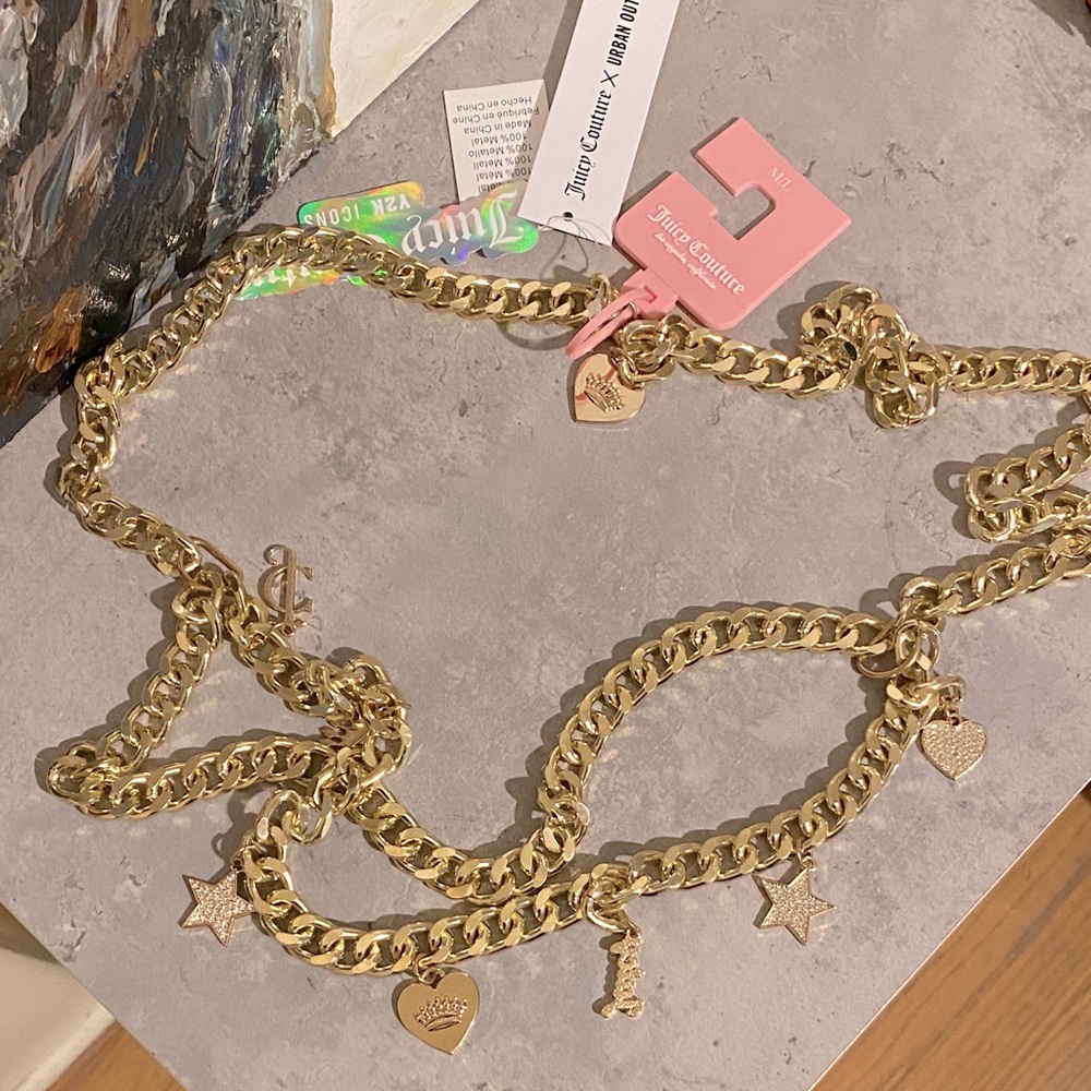 Juicy Couture Gold Charms Chain Belt